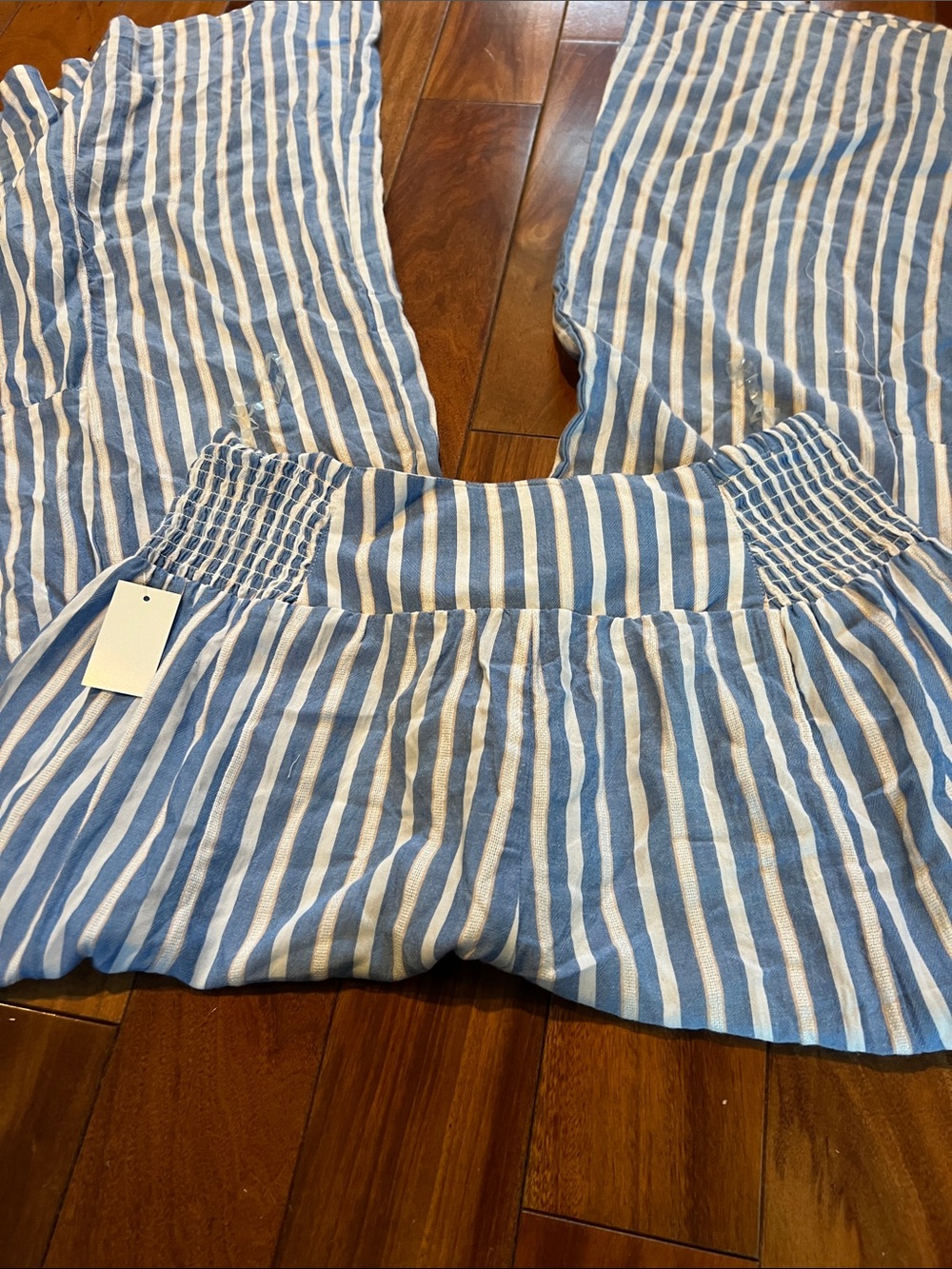 Angie Blue and White Striped Wide-Leg Cropped Pants new with tags - Picture 12 of 14